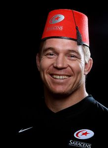 John Smit wearing a Fez for Saracens John Smit wearing a Fez for Saracens
