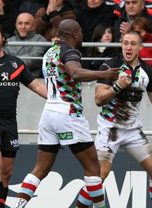 Mike Brown celebrates Toulouse v Harlequins Heineken Cup Mike Brown celebrates Toulouse v Harlequins Heineken Cup