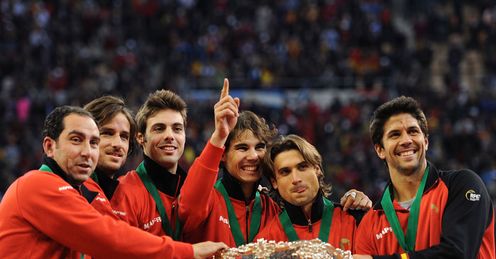 Smiles better: Nadal beams after helping to win the Davis Cup but would now benefit from a break