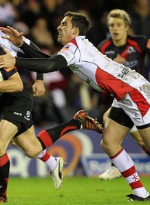 Edinburgh v Ulster Chris Paterson is challenged by Ian Humphreys
