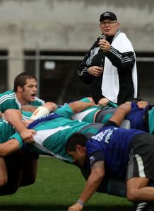Mike Cron watching All Blacks scrum