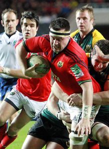 Munster s James Coughlan evades Northampton