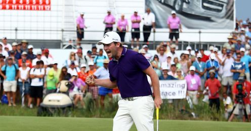 Grace has done it! It's Sunday and he has just sunk the winning putt at the Volvo Golf Champions.