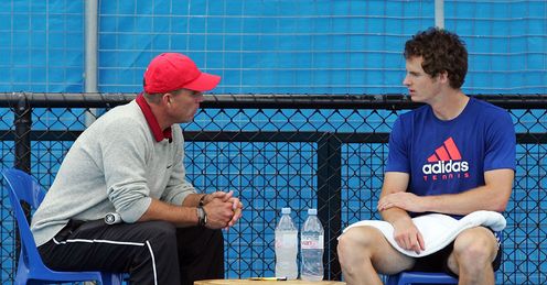 Best practice: Lendl and Murray discuss ideas at the at Rod Laver Arena