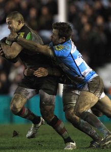 Mike Brown tackled Harlequins v Worcester Warriors 2012