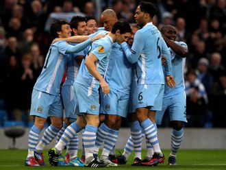 City celebrate Aguero's strike