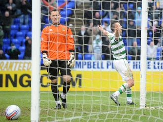 Scott Brown celebrates his goal