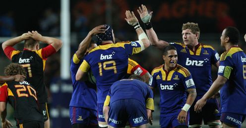 The Highlanders celebrate beating the Chiefs The Highlanders celebrate beating the Chiefs