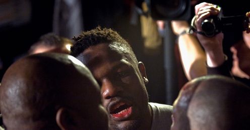 Chisora: pictured during post-fight brawl
