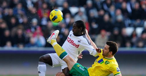 Nathan Dyer and Adam Drury Swansea vs Norwich