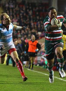 Alesana Tuilagi Andy Goode Leicester Worcester 2012 30 march Alesana Tuilagi Andy Goode Leicester Worcester 2012 30 march
