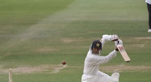 Opening shot: Dravid on the drive during his Test debut at Lord's, in 1996 Opening shot: Dravid on the drive during his Test debut at Lord's, in 1996