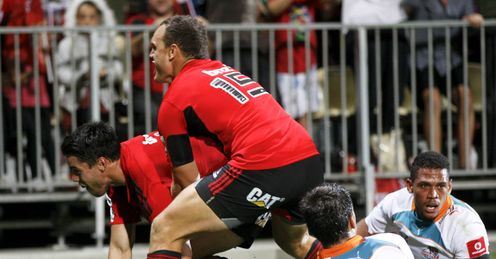 Sean Maitland L and Israel Dagg of the Crusaders Sean Maitland L and Israel Dagg of the Crusaders