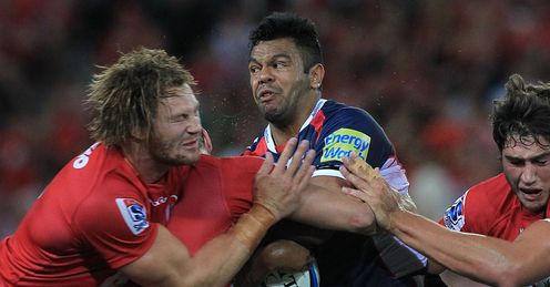 Kurtley Beale taking contact for the Rebels