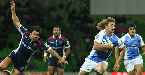 Nick Cummins of the Western Force on his way to scoring v Rebels Nick Cummins of the Western Force on his way to scoring v Rebels