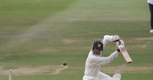 Opening shot: Dravid on the drive during his Test debut at Lord's, in 1996