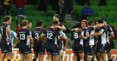Rebels celebrate their win over the Force Rebels celebrate their win over the Force