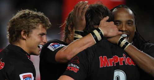 Sharks celebrate v Reds Sharks celebrate v Reds