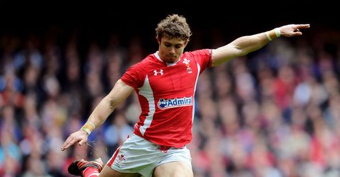 Leigh Halfpenny Wales kicking a goal against France 2012 RBS Six Nations Leigh Halfpenny Wales kicking a goal against France 2012 RBS Six Nations