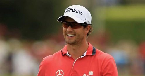 First-round co-leader Adam Scott had plenty to smile about Thursday