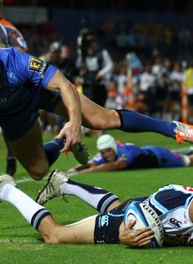 Tom Kingston of the Waratahs dives for a try v Waratahs Tom Kingston of the Waratahs dives for a try v Waratahs