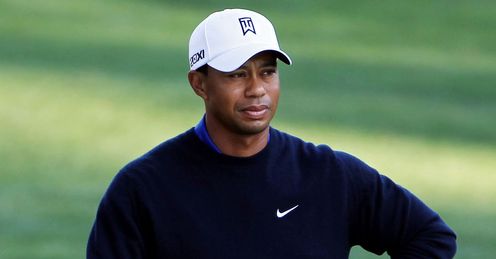 Tiger Woods shortly after his outburst at Augusta on Friday.