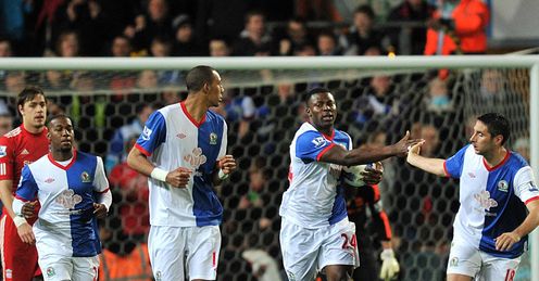 Blackburn v Liverpool Yakubu second goal celeb