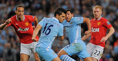 Carlos Tevez Sergio Aguero Manchester City United Premier League