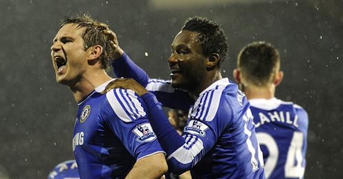 Lampard: celebrates his 150th goal