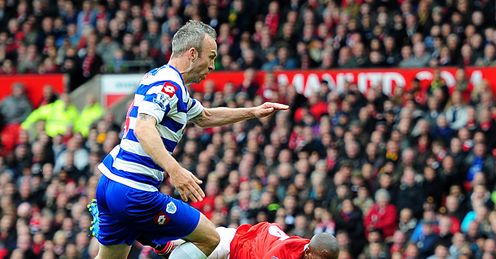 Manchester United v QPR Shaun Derry Ashley Young