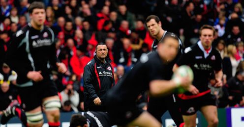 Eye on the final: Bradley looks on as Edinburgh strive to overcome Toulouse