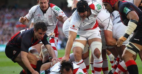 Pedrie Wannenburg scoring for Ulster in Heineken Cup