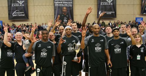 Newcastle Eagles celebrate their BBL title