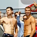 Carl Froch (left) and Lucian Bute: both comfortably made the 12 stone super-middleweight limit