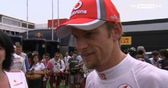 Button not happy with car
