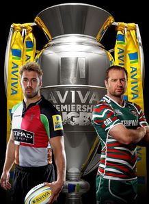 Chris Robshaw and Geordan Murphy in front of Aviva Premiership trophy Chris Robshaw and Geordan Murphy in front of Aviva Premiership trophy