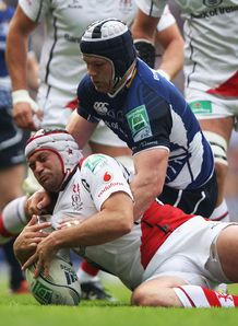 Rory Best of Ulster is tackled by Sean O Brien of Leinster Rory Best of Ulster is tackled by Sean O Brien of Leinster
