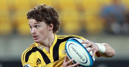 Beauden Barrett of the Hurricanes runs the ball 2012 Beauden Barrett of the Hurricanes runs the ball 2012