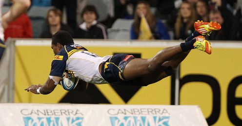 Henry Speight diving over for the Brumbies Henry Speight diving over for the Brumbies