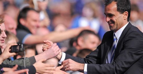 Drama: Martinez's Wigan surged clear of the drop zone with a late run last season
