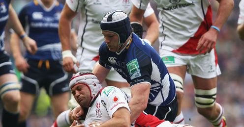 Rory Best of Ulster is tackled by Sean O Brien of Leinster Rory Best of Ulster is tackled by Sean O Brien of Leinster