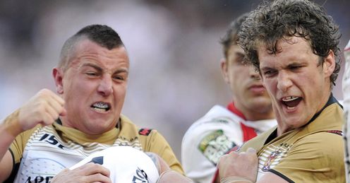 St Helens v Wigan Chris Tuson Shaun Magnnis St Helens v Wigan Chris Tuson Shaun Magnnis