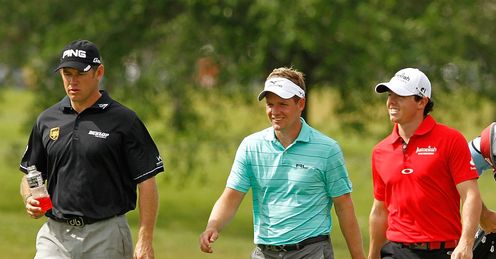 The top contenders - Westwood (L), Donald (C) and McIlroy (R)