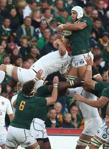 Juandre Kruger of South Africa line out v England Juandre Kruger of South Africa line out v England