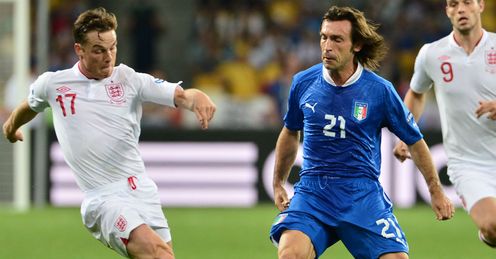 Andrea Pirlo and Scott Parker England vs Italy Olympic Stadium Kiev