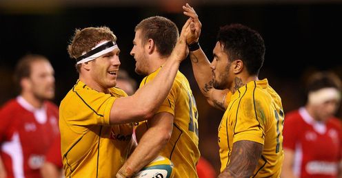 David Pocock Rob Horne Digby Ioane Australia v Wales