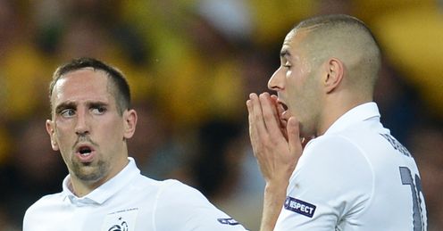 Euro 2012 France v Sweden Karim Benzema woe