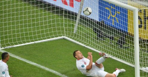 John Terry clears the ball England v Ukraine