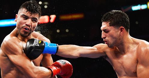 Big break: Lopez, right, broke Ortiz's jaw - but could he not have fought on?
