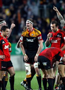 Chiefs celebrate v Crusaders Chiefs celebrate v Crusaders